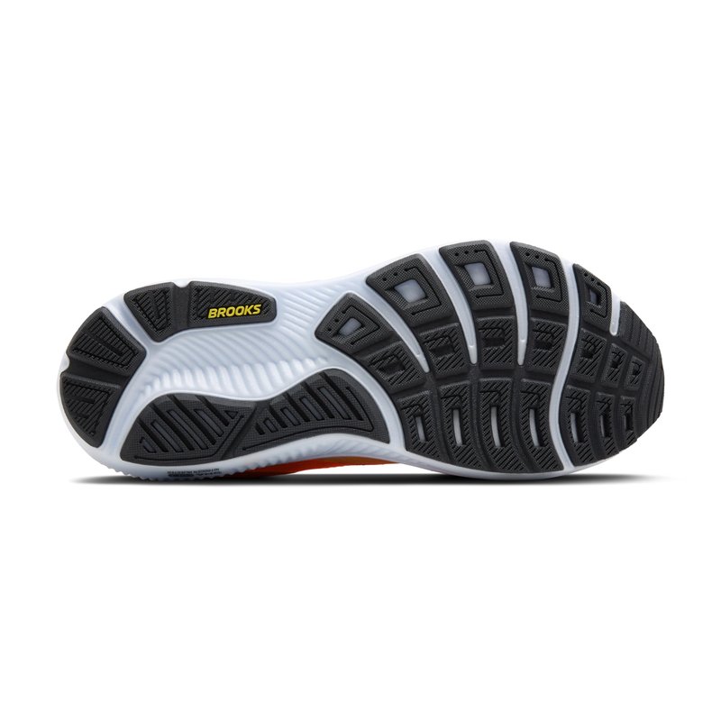 Brooks Men’s Ghost 17 Neutral Running Shoe - Blazing Orange/Yellow/Ebony - 14 Medium