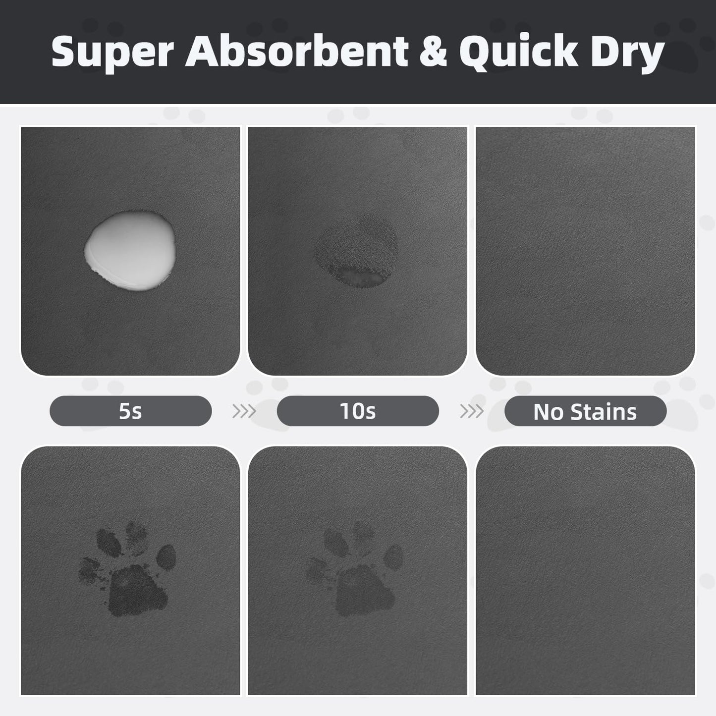 PADOOR Pet Feeding Mat-Absorbent Dog Mat for Food and Water Bowl-No Stains Easy Clean Dog Food Mat-Quick Dry Water Dispenser-Puppy Supplies Accessories