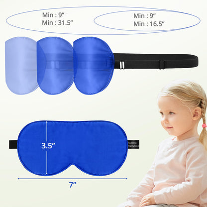 Kids Sleep Mask Eye Cover, 100% Real Natural Pure Silk Eye Mask with Adjustable Strap, Blindfold Kids Eye Mask for Sleeping, Eye Shade for Boys Girls and Adult, Pressure-Free Comfort (Black)