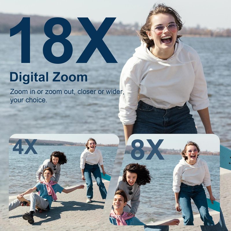 Peryoua 4K HD 80MP Camcorder Video Camera 18X Digital Zoom 3.0 IPS Screen Vlogging Camera for YouTube IR Night Vision Video Recorder with 32GB SD Card, 2 Batteries, Remote Control and Microphone