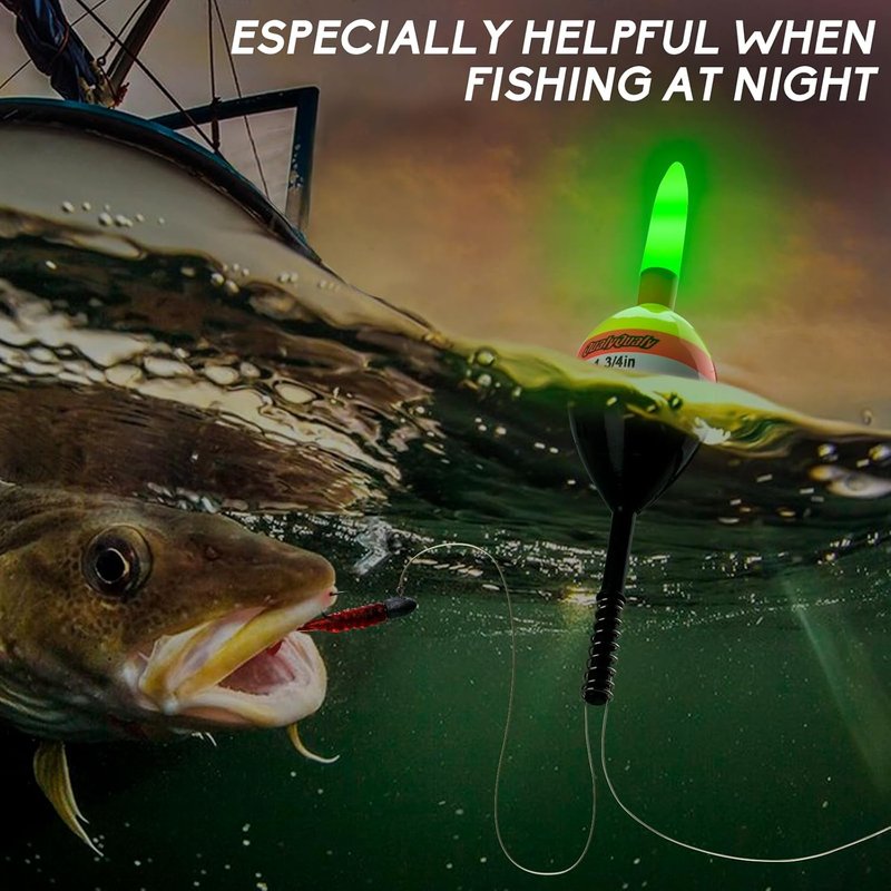Lighted Slip Bobbers - 4PCS Glow in the Dark Fishing Floats | Spring Bobber for Crappie & Walleye Fishing