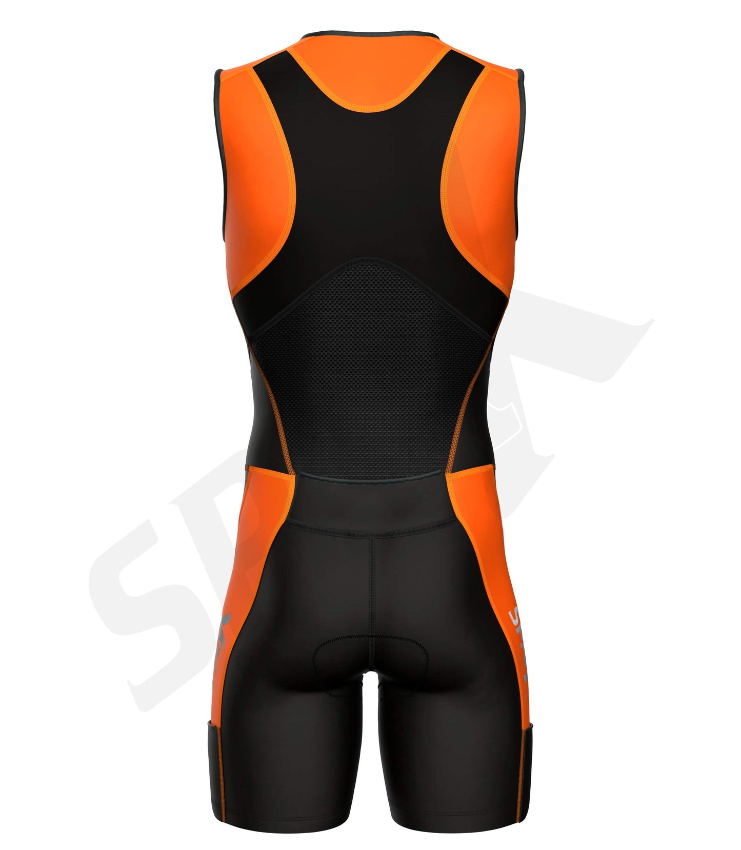 Sparx X Triathlon Suit Men Racing Tri Cycling Skin Suit Bike Swim Run (Orange_Elite, 3XL)