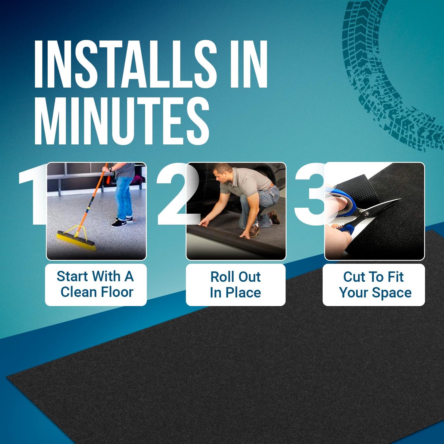 ITSOFT Garage Floor Mat for Under Car 5x3 Feet, Oil Spill Mat & Mechanic Pad, Oil Drip Pan, Absorbent, Washable, Non Slip & Waterproof Garage Mats