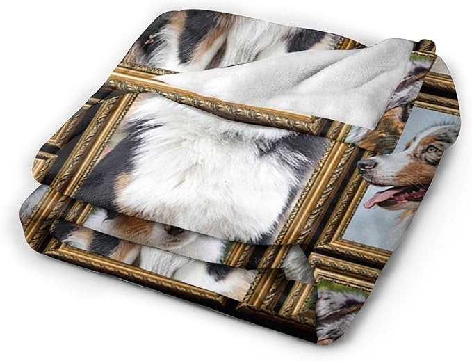 Australian Shepherd Blanket, Dog Throw Blankets, Animal Fuzzy Plush Blanket Ultra Soft for Dog Lover Gift Kids Teens Women Men Girls Boys Stuff Decor for Home Bedding Sofas Couch Camping 50"X40"