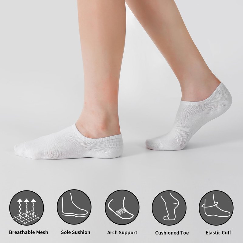 Loucey No Show Socks Invisible Socks Men Women Cushioned Low Cut Ankle Sock for Running Gym Hiking, 9 Pairs(mix colors Small)