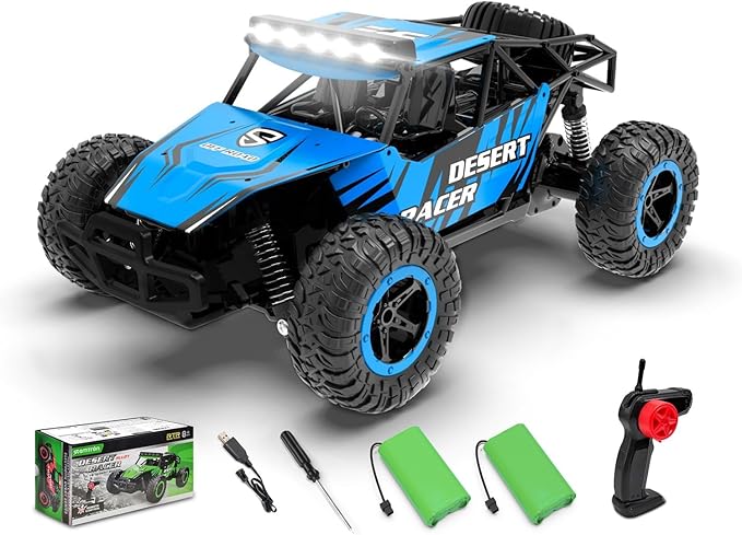 RACENT Remote Control Cars for Adults - 1:16 Scale 20kph Fast RC Truck All Terrain Off-Road Monster Truck for Adults with 2 Rechargeable Batteries (Blue)