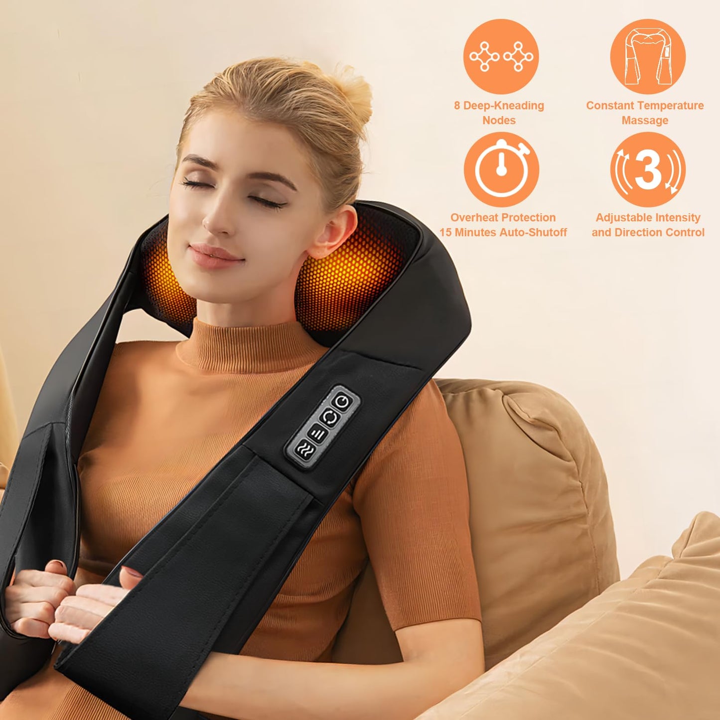 White Elephant Gifts for Adults,Neck Massager,Christmas Gifts for Women Men - Shiatsu Back and Neck Massager,Shoulder Massager Deep Tissue with Heat,Electric 4D Massage Pillow(NOT Cordless)