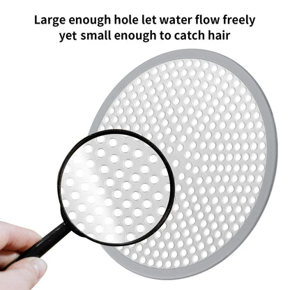 Ohtomber Shower Drain Hair Catcher - 2PCS 4.72” Shower Stall Sink Drain Cover Strainer, Stainless Steel Bathtub Hair Filter Trap Stopper, Bathroom Floor Screen Protector with Silicone Rim