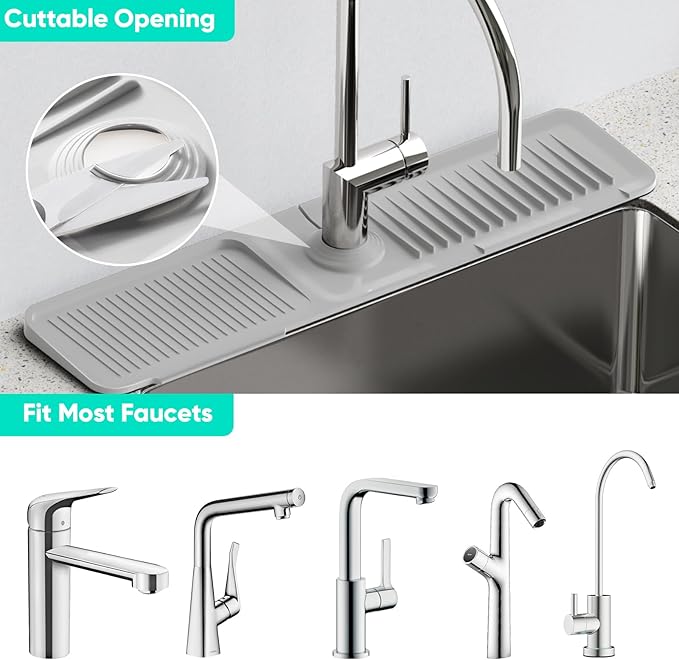 24 Inch Longer Faucet Mat for Kitchen SinkBathroom Kitchen Sink Splash Guard
