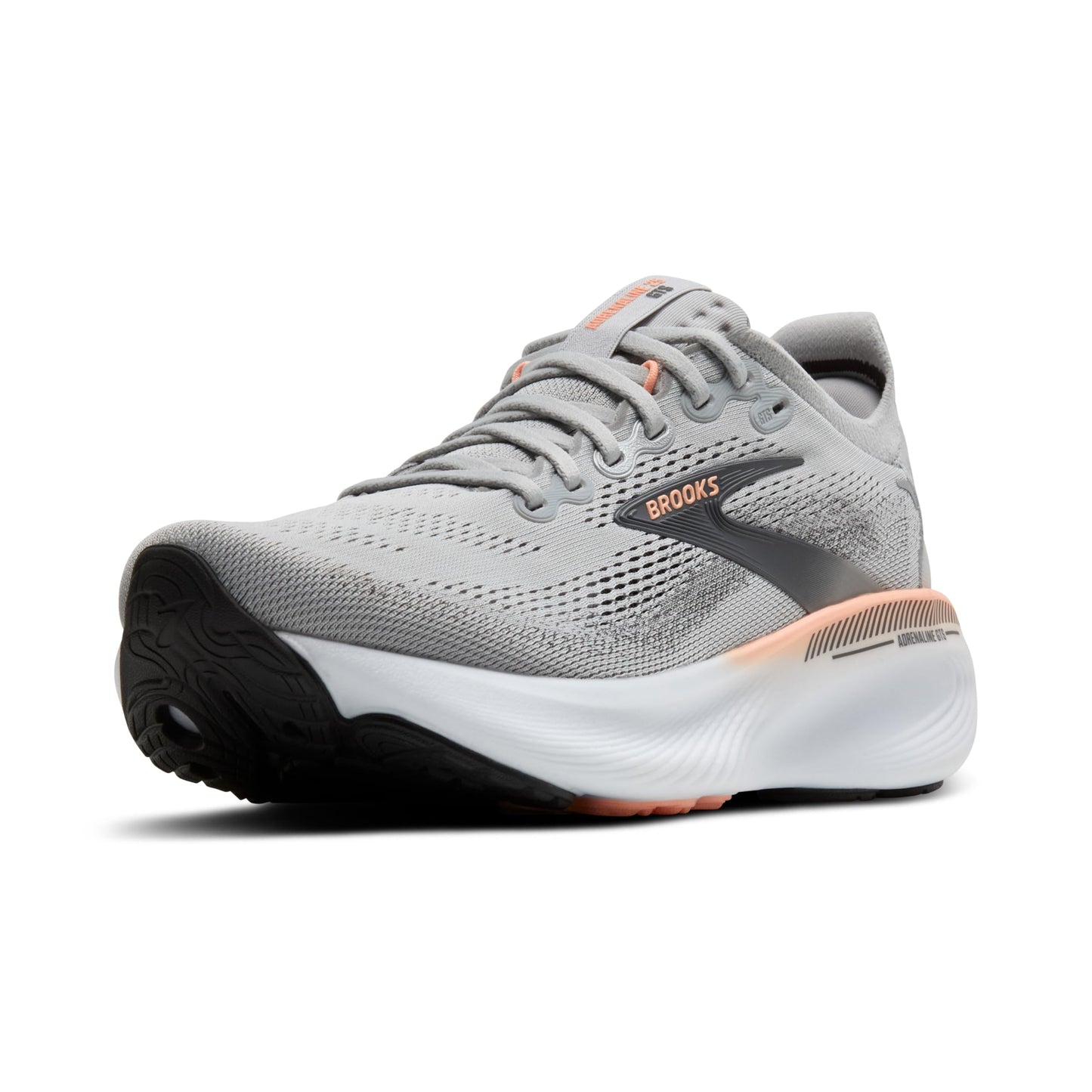 Brooks Women’s Adrenaline GTS 25 Supportive Running & Walking Shoe - Grey/Blackened Pearl/Coral - 5.5 X-Wide