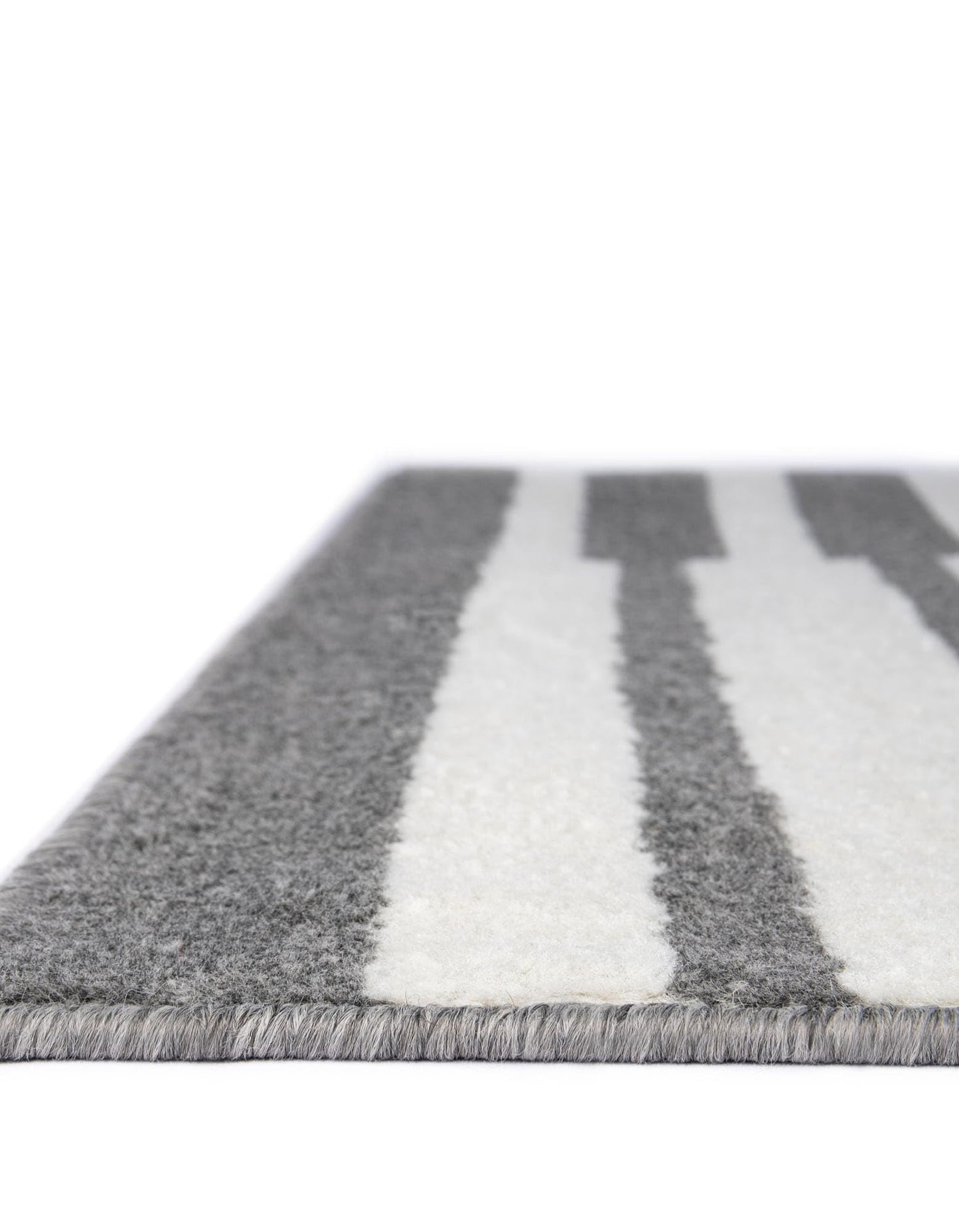 Rugs.com - Oslo Rug – 8 Ft Square Gray Modern Easy-Clean Rug – Geometric Stripe Pattern for Living Rooms, Bedrooms, and Dining Rooms