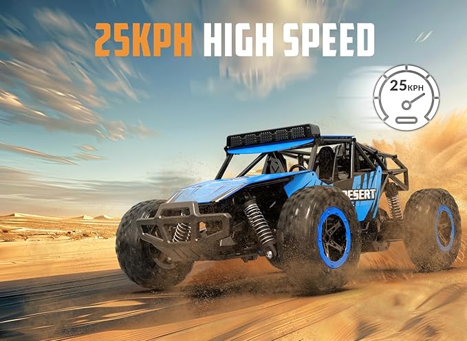RACENT Remote Control Cars for Adults - 1:16 Scale 20kph Fast RC Truck All Terrain Off-Road Monster Truck for Adults with 2 Rechargeable Batteries (Blue)
