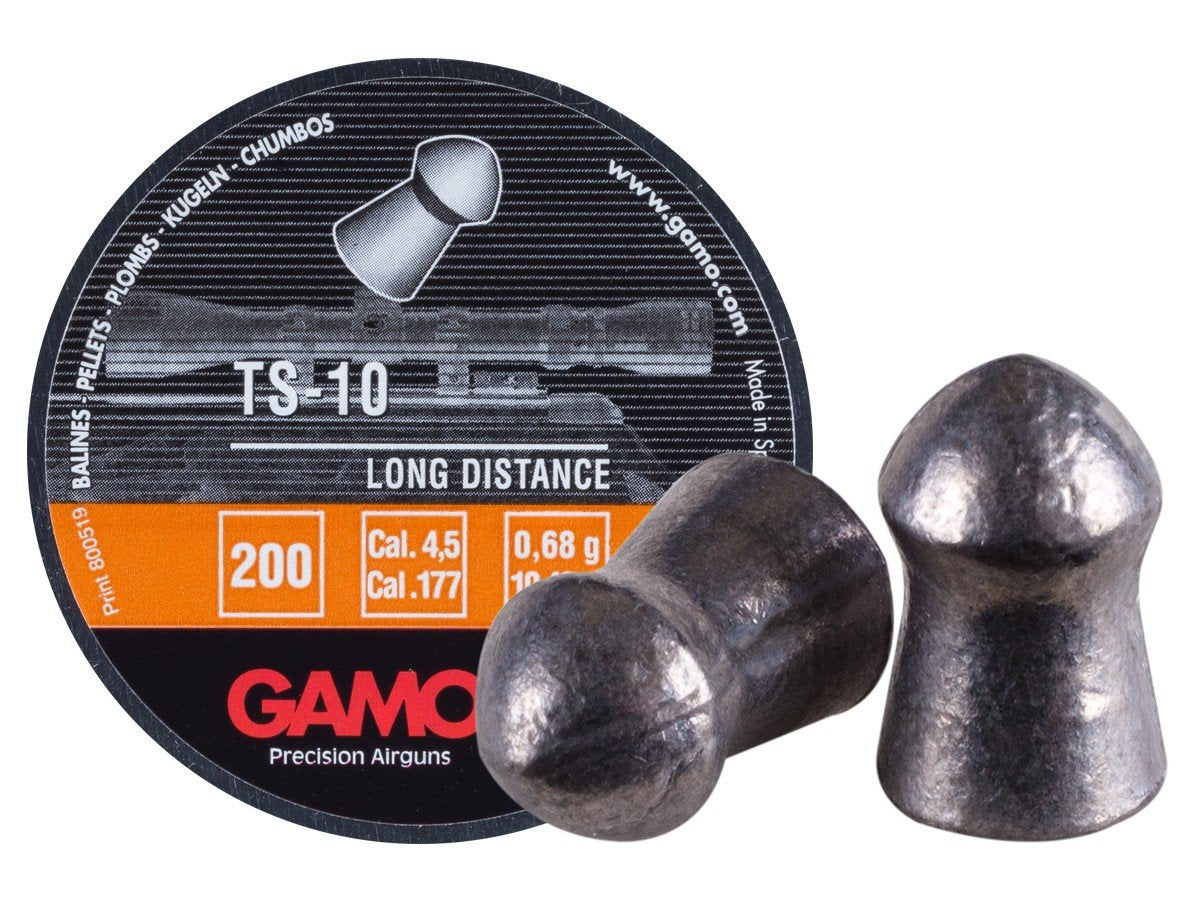 Gamo, 632174854 TS-10 Long Distance Pellets .177 Caliber, 200 Count, 177 Cal, 200 Pellet Tin, High Performance Lead Pellets, 6321748BT54