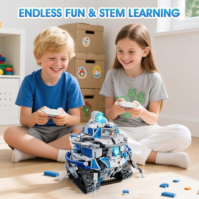 6 in 1 STEM Robot Building Kit 780 PCS APP &amp Remote Control Space Robot Toys for Kids Age 8-14+ Engineering Technic Coding Robotic Kit Educational Science Set Birthday Gift for Boys Girls