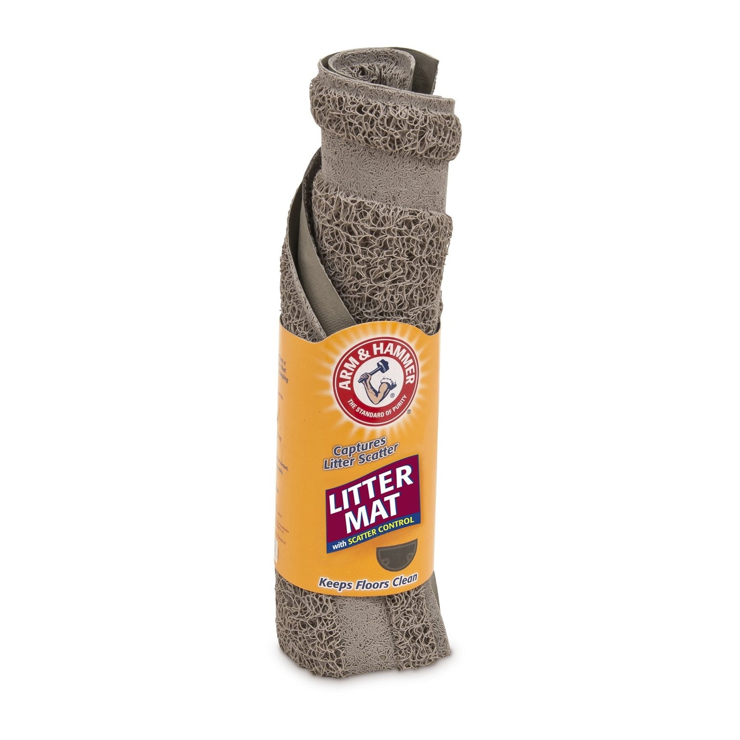 Arm & Hammer Half Circle Cat Litter Mat, Gray, 23 x 14 x 3, Clean Floors, Waterproof, Easy Clean, Durable Cat Litter Pad, Compatible with All Cat Litter Boxes
