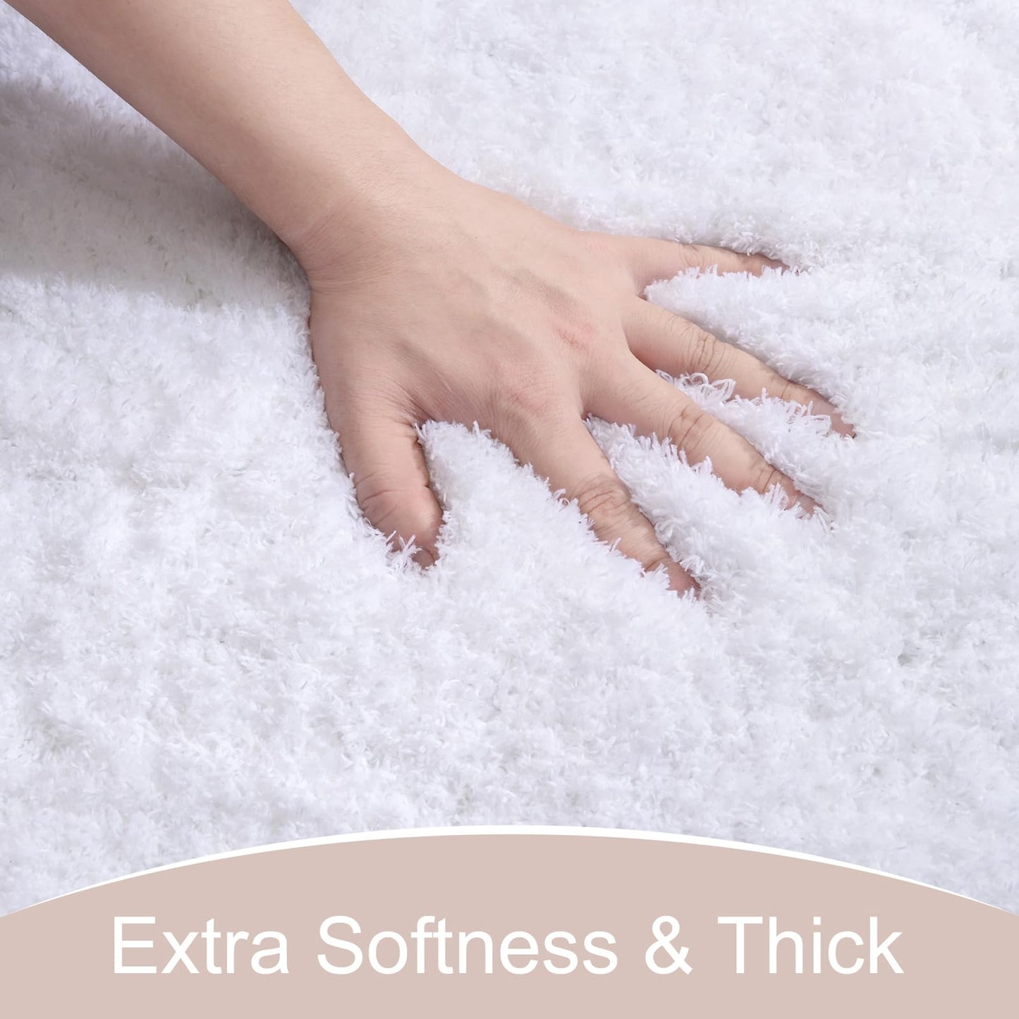 AROGAN Luxury Long Bathroom Runner Rug, 24x60 Inch Thick Soft and Absorbent Non Slip Bath Mat, Rubber Backing Quick Dry Rugs Carpets, Machine Washable Plush Mats for Shower Floor, White