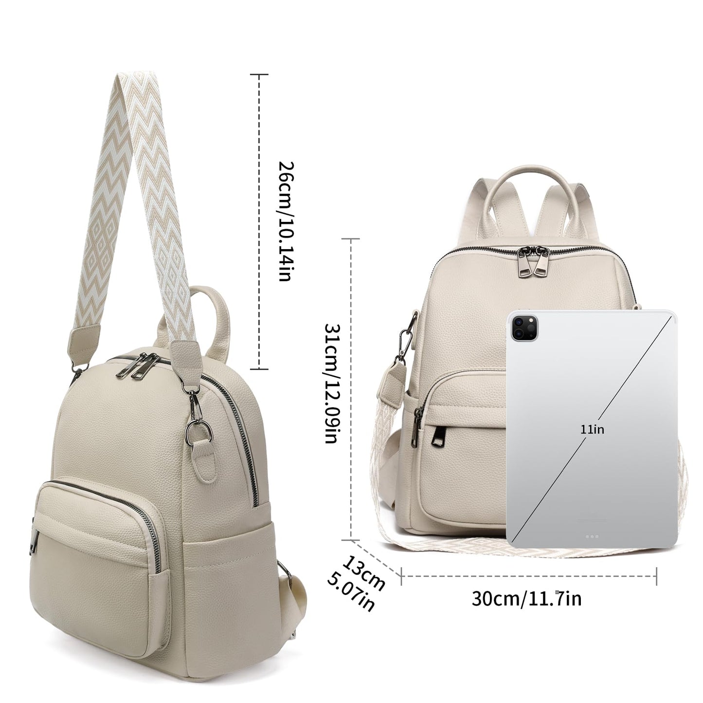 GAEKEAO Mini Backpack for Women Fahsion Vegan Leather Backpack Lightweight Ladies Shoulder Bag Small Travel Purses Daily