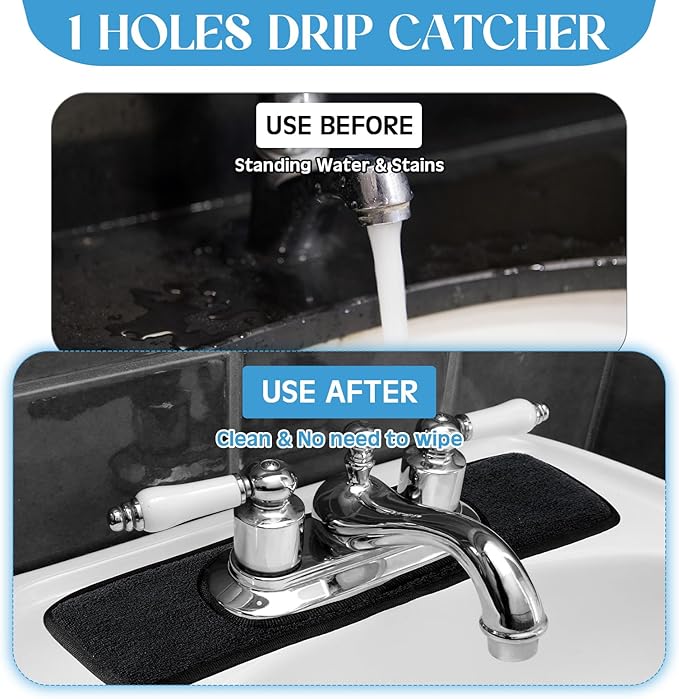 2 Pcs Faucet Mat for Kitchen Sink Splash Guard for Kitchen Sink Faucet Dish