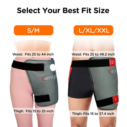 Comfytemp Hip Heating Pad for Hip Sciatica Pain Relief Brace, Birthday Christmas Gift for Mom Women Wife Men Dad, FSA Eligible Lower Back Thigh Buttock Electric HSA Heat Pad Hot Physical Therapy(L/XL)