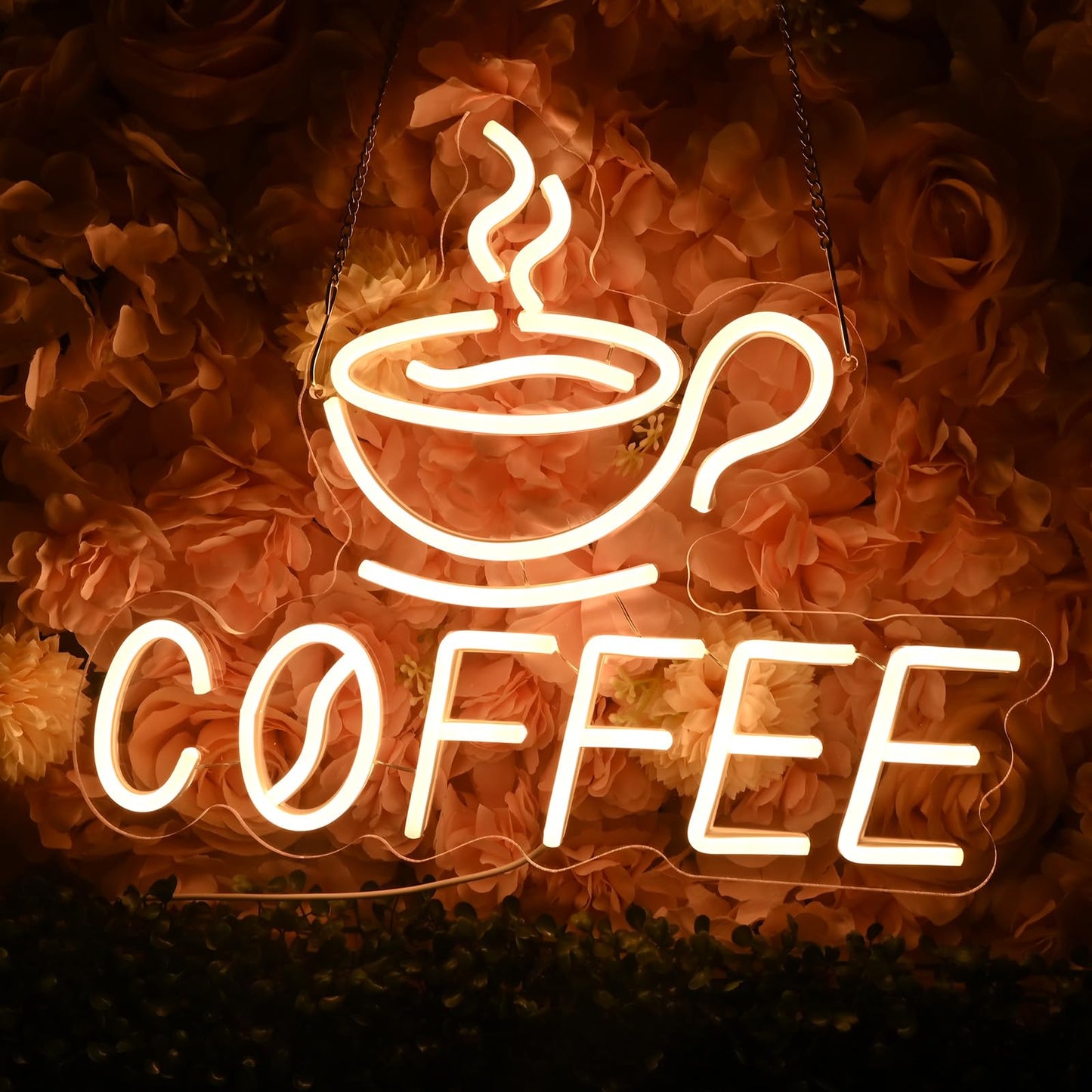 Planzo Coffee Neon Signs Light for Restaurant Coffee Shop Home Cafe Bar Beer Pub Store Ad Window Display Kitchen Bedroom Man Cave Birthday Party Light Up Wall Sign Decor 5V USB