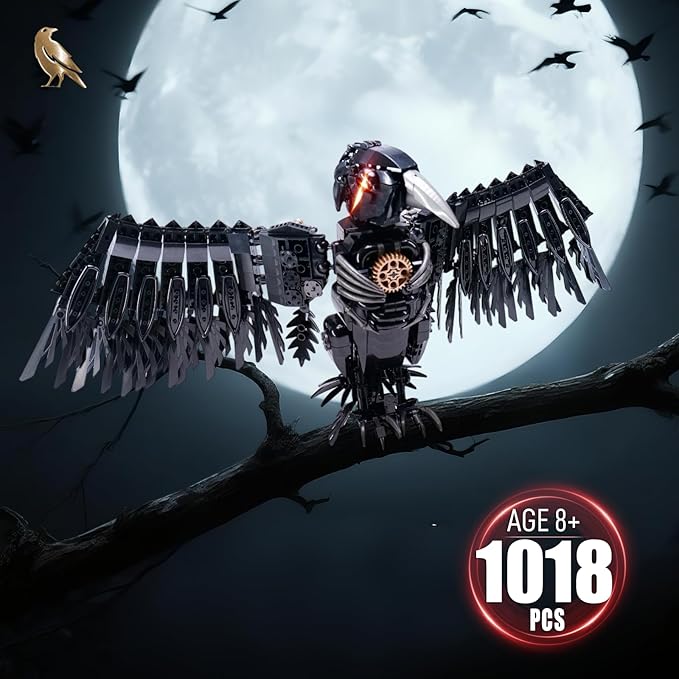 Ideas Magic Raven Building SetCompatible with Lego Mainstream Brands Adults Collectible MOC Bird Model STEM Toy for Anime Fans Home DecorCreative Gift for Kids Boys &amp Girls 8-16 (1018 PCS)