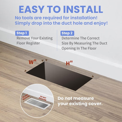 Howeall 4x10 Inches Heavy Duty Walkable Floor Register - Easy Adjust Air Supply Lever Decorative Floor Vent Covers - Boston Design Vent Covers for Home - Antique Brass