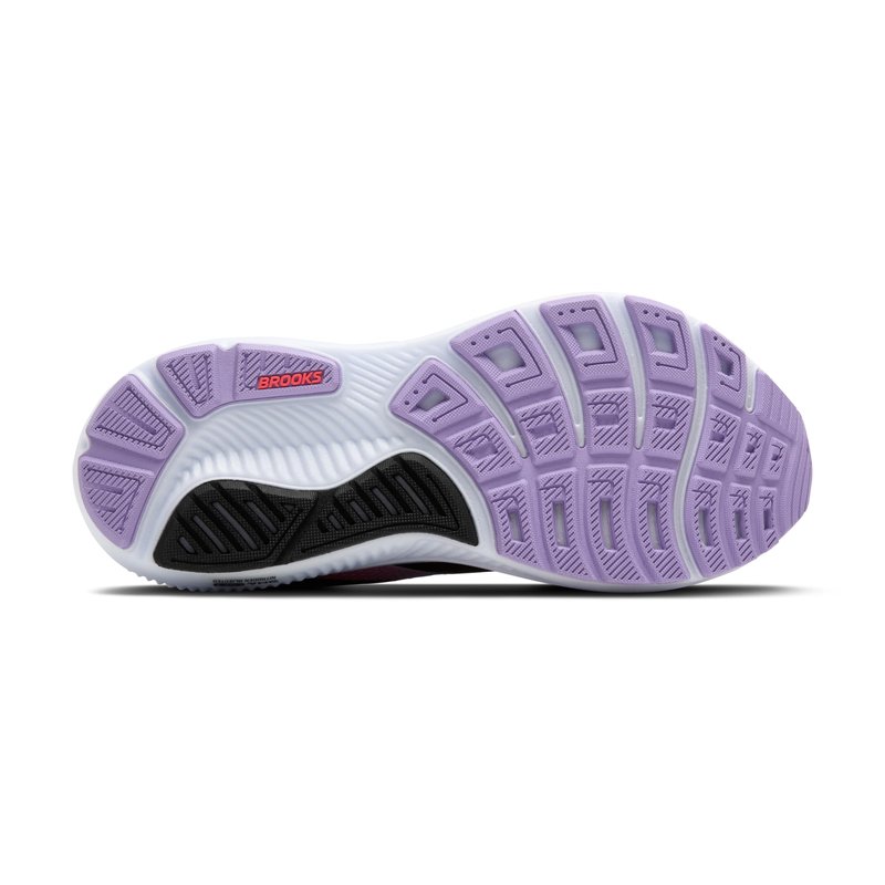 Brooks Women’s Ghost 17 Neutral Running Shoe - Black/Purple/Coral - 6.5 Medium
