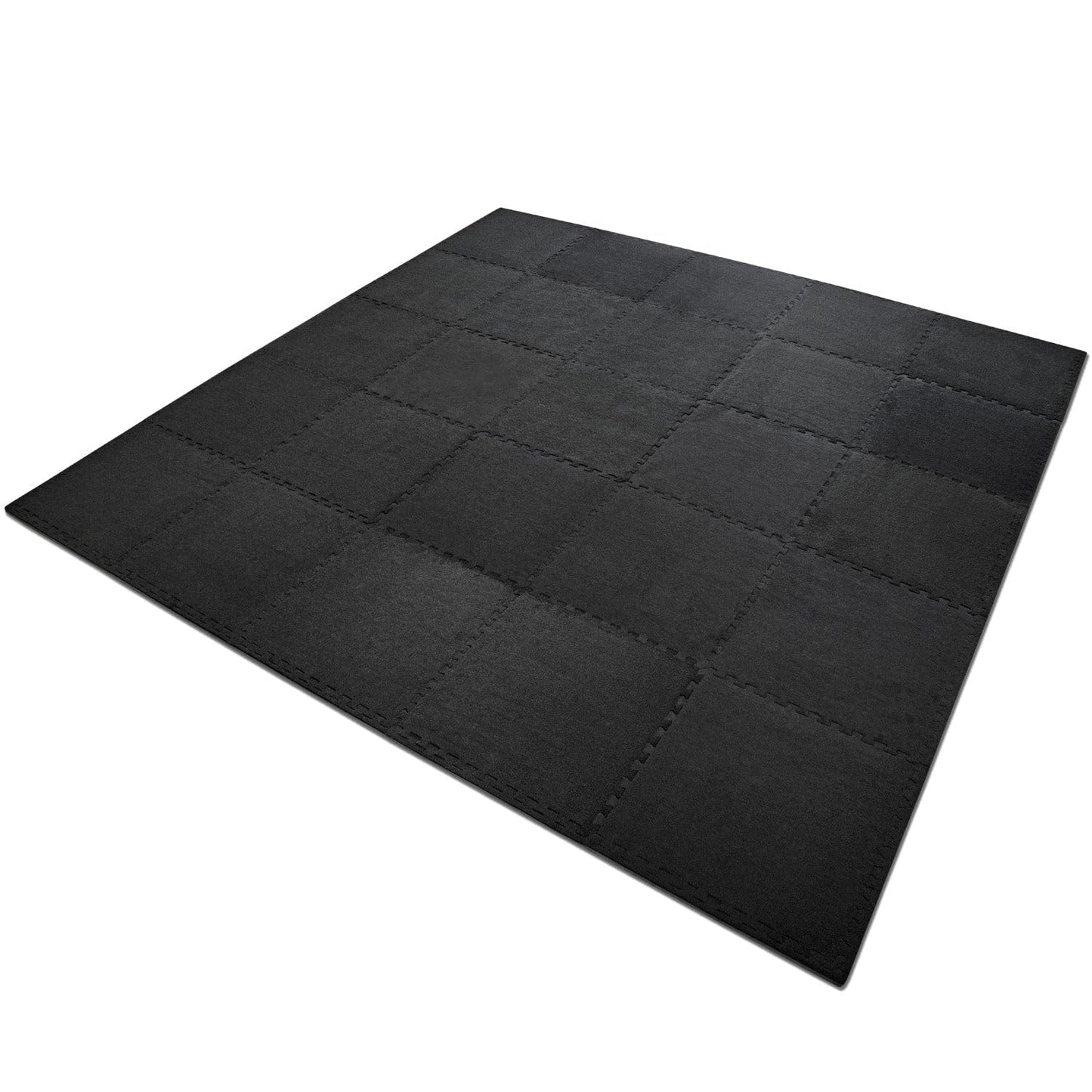 Meister X-Thick 3/4" Interlocking Carpet Top EVA Foam Mats - 2'x2' Tiles for Exercise, Play Areas & Offices - Black - 10 Tiles (40 Sqft)