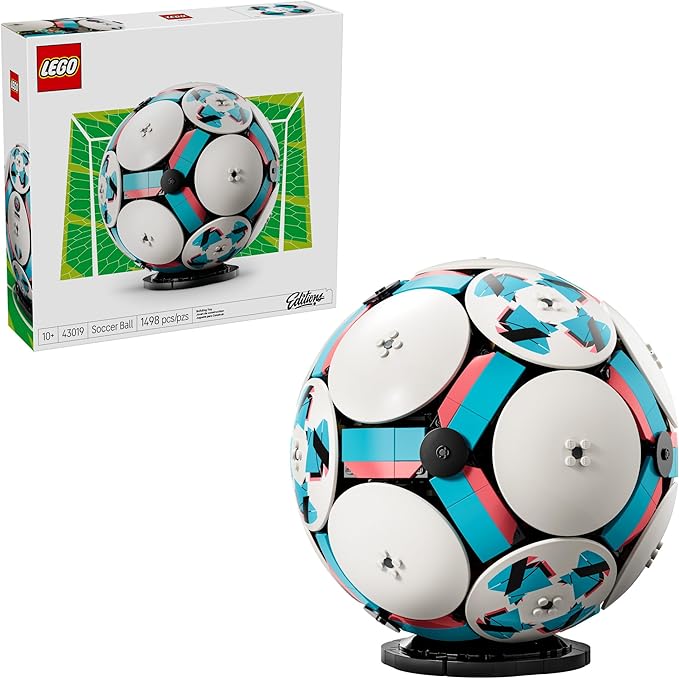 LEGO Editions Soccer Ball - Building Toy for Kids - Collectible Sports Decor for Boys &amp Girls Ages 10+ - Includes Micro Stadium - Gift Idea for Birthdays - 43019