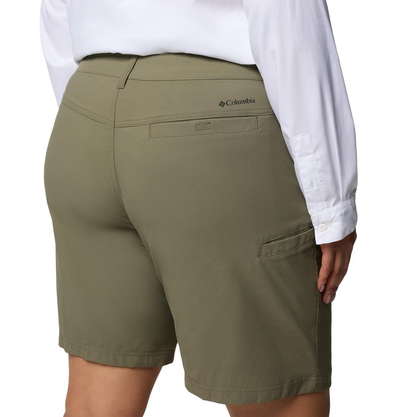 Columbia Women's Leslie Falls Long Short II, Stone Green, 16W x 9