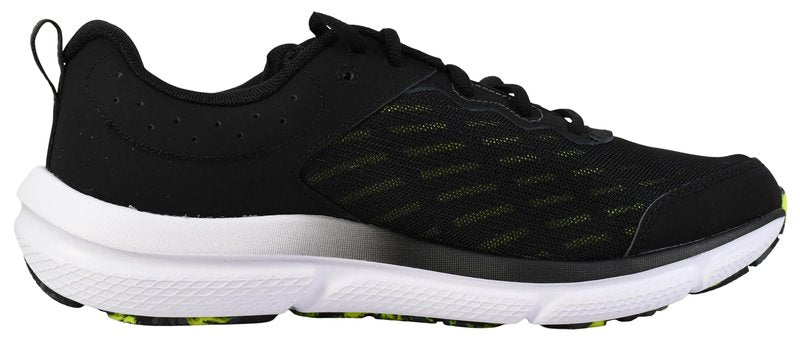 Under Armour Men's Charged Assert 10 Shoes, (004) Black/Black/High Vis Yellow, 13 X-Wide