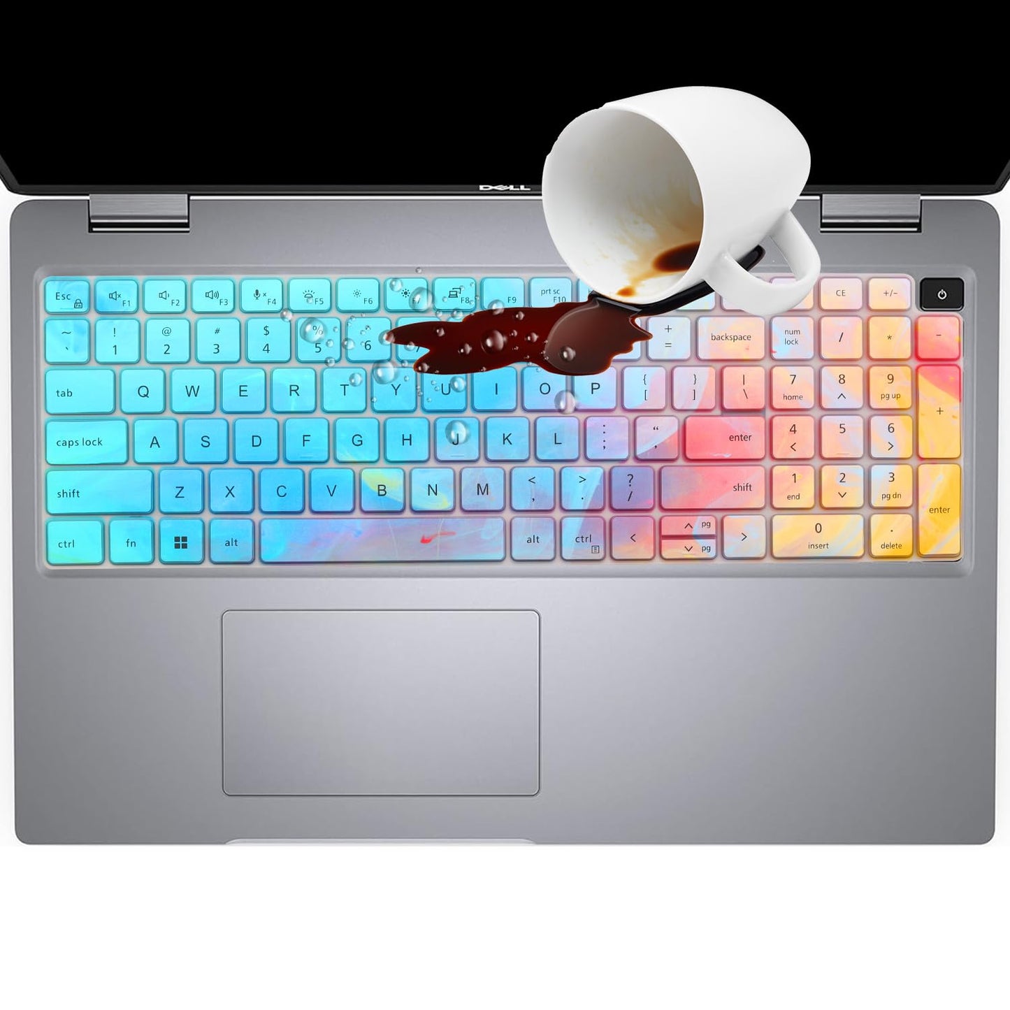 Cute Keyboard Cover for Dell Latitude 3550 5550 5540 5520 5521 3540 5531 5530 15.6" Laptop, Dell Precision 3591 3590 3581 3580 3571 3570 3560 3561 15.6" US Laptop Keyboard Skin -Stylish Colorful