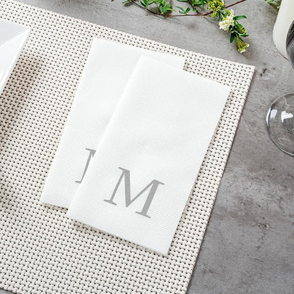 Luxenap 15.8 X 7.9 Inch Linen-Feel Guest Towels, 2000 Lettered Hand Towels