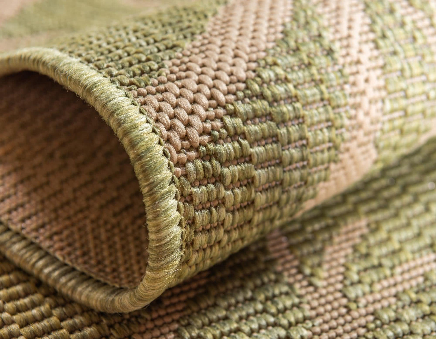 Unique Loom Outdoor Botanical Collection Area Rug - Branch (5' 1" x 8' Rectangle, Light Green/ Beige)