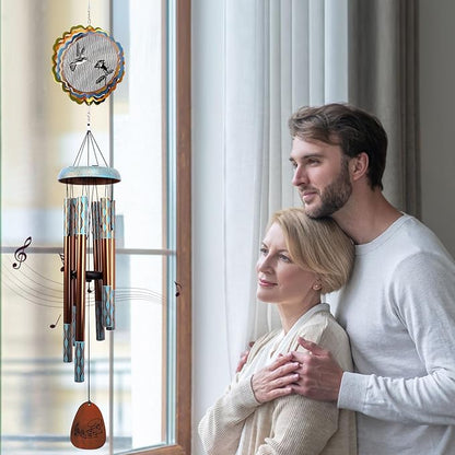Wind Chimes for Outside with 3D Animations Hummingbird Wind Spinner,37" Memorial WindChimes Outdoor Hanging Decor,Hummingbird Gift for Women Mom Grandma Wife,Garden Ornaments