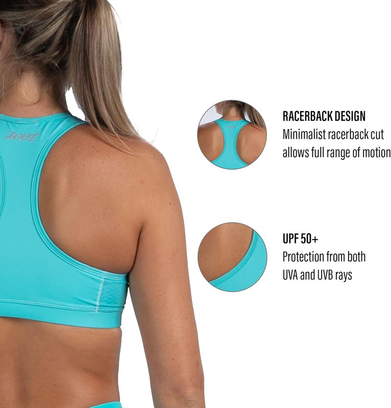 Zoot Women's Triathlon Sports Bra - High-Performance Racerback with UPF 50+ Protection | Perfect for Swim, Bike, Run