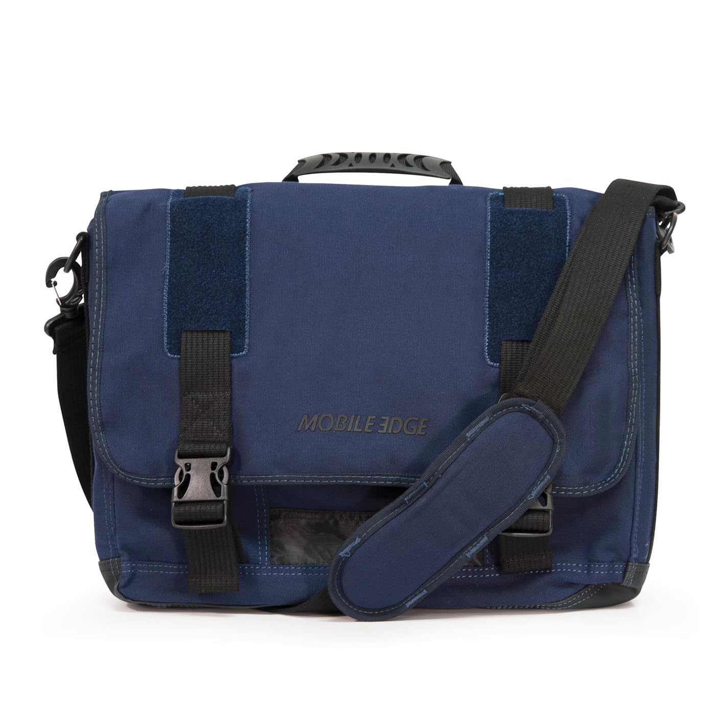 Mobile Edge ECO Laptop Messenger Bag for Men and Women, Fits Up To 17.3 Inch Laptops, Travel Work Computer Bag, Cotton Canvas, Padded Pockets, Black