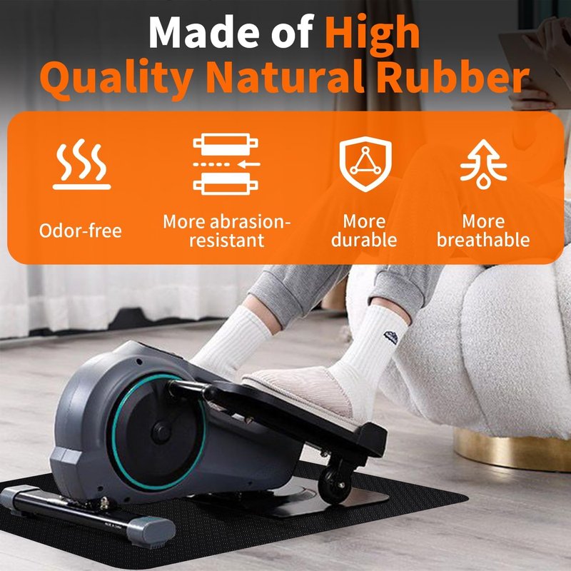 Double-Sided Non-Slip Workout Mat - 23.6" x 17" for Elliptical & Pedal Exercisers | Stability & Floor Protection