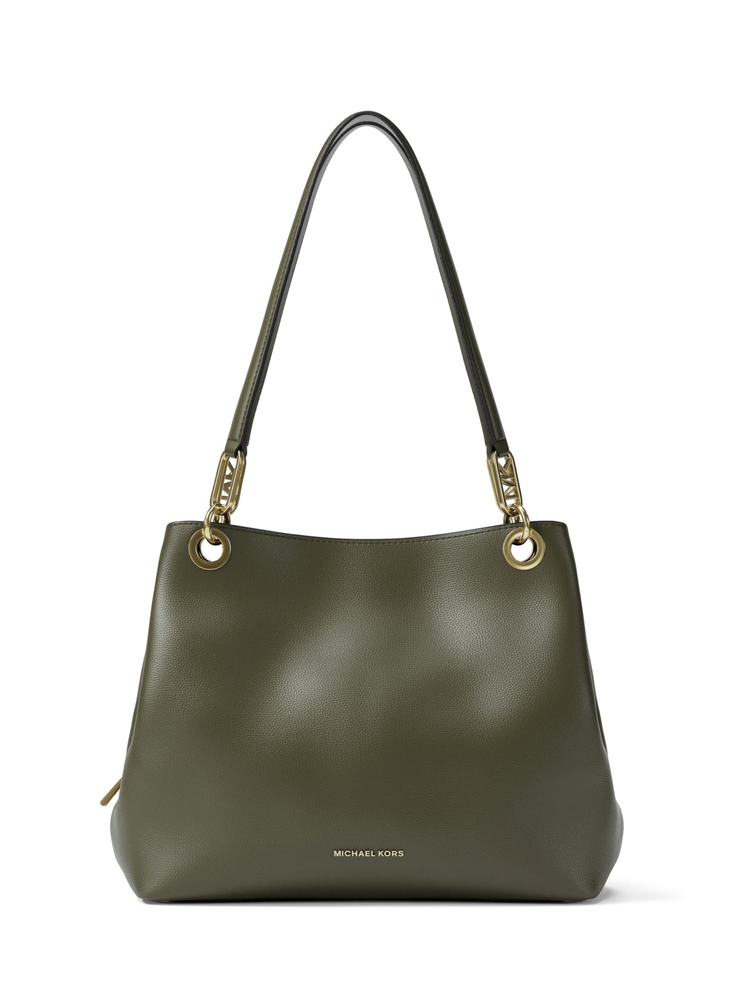 Michael Kors Kensington Large Shoulder Bag Tote Bag, Gold-Tone Hardware/Pebble Leather/Ivy