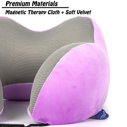 Travel Pillow,Travel Neck Pillows for Sleeping,100% Pure Memory Foam Soft Comfort & Support Pillow for Airplane/Car/Office&Home Rest Use-Pink