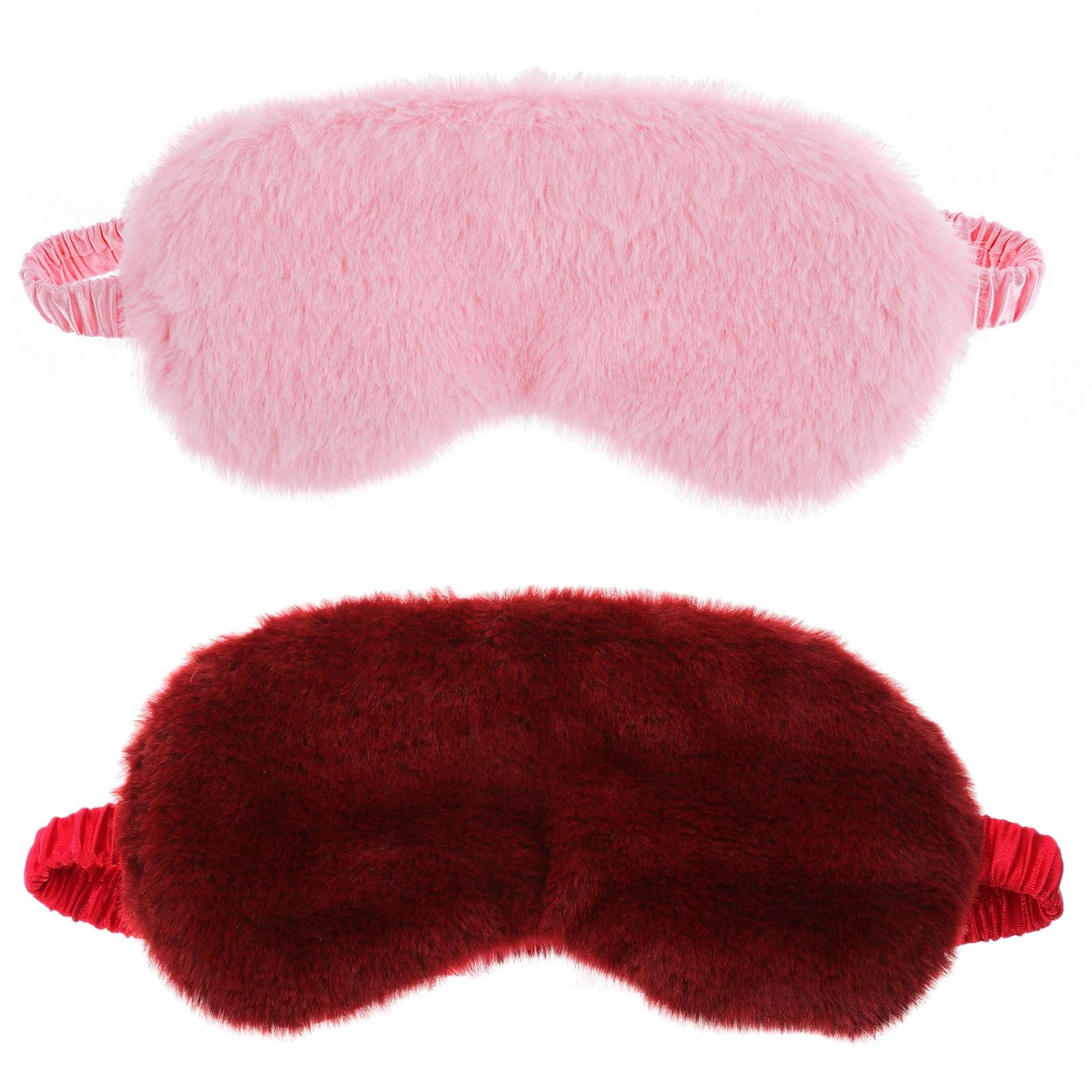 2 Pack Plush Sleeping Eye Mask Soft Plush Eye Mask Fuffy Eye Cover Comfortable Sleep Mask Blindfold Rainbow Faux Fur Eye Shade for Women, Men and Kids Travel Nap Sleeping 565488_2_3pL1H9vJ3