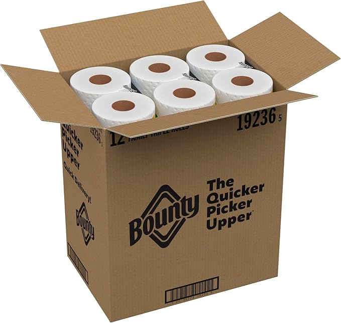 Bounty Quick-Size Paper Towels, 12 Family Triple = 40 Regular Rolls