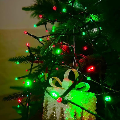 OZS 2PK 240LED 95FT Solar String Lights Outdoor Waterproof | Solar Christmas Tree Lights with 8 Lighting Modes Solar Light Outdoor for Xmas Party Garden Tree Christmas Decorations (Red&Green)