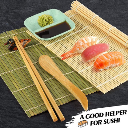 SmileTools Sushi Making Kit, 22 in 1 Sushi Roller Sushi Maker Kit with Bamboo Sushi Rolling Mats, Bazooka, Chef's Knife, Chopsticks, Sauce Dishes, Rice Spreader, Avocado Slicer, Guide Book