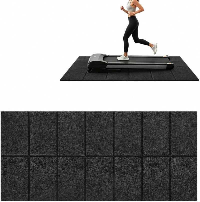 Treadmill Mat - 55"x25" Heavy-Duty Exercise Equipment Mat for Carpet & Hardwood Floors | Foldable Walking Pad Mat