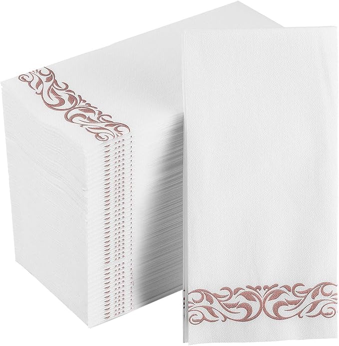 FOCUSLINE 200 Linen Feel Disposable Bathroom Napkins, Soft and Absorbent Paper