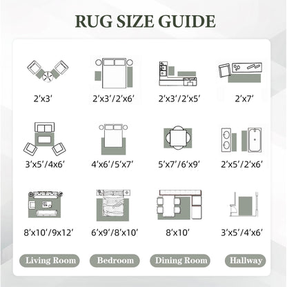 Area Rug Living Room Rugs 8x10 - Large Soft Boho Geometric Rug, Non-Slip Foldable Washable Rugs Non Shedding Morden Indoor Floor Carpet for Living Room Bedroom Office Dining Room(Brown Green,8'x10')