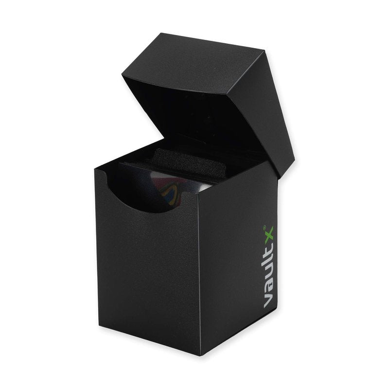 Vault X Large Standard Deck Box with 150 Black Sleeves, fits 100+ Sleeved Trading Cards (Black)