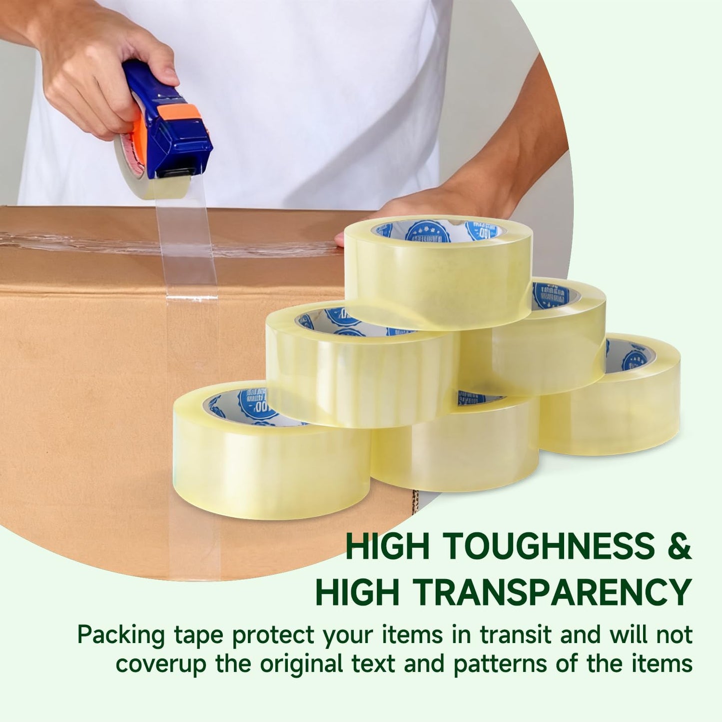 2.0 Mil Premium Packing Tape 3 inch x 110 Yards (24 Rolls) - Clear Shipping Packaging Tape, Strong Adhesive Box Tape for Moving, Sealing Packages & Shipping Boxes
