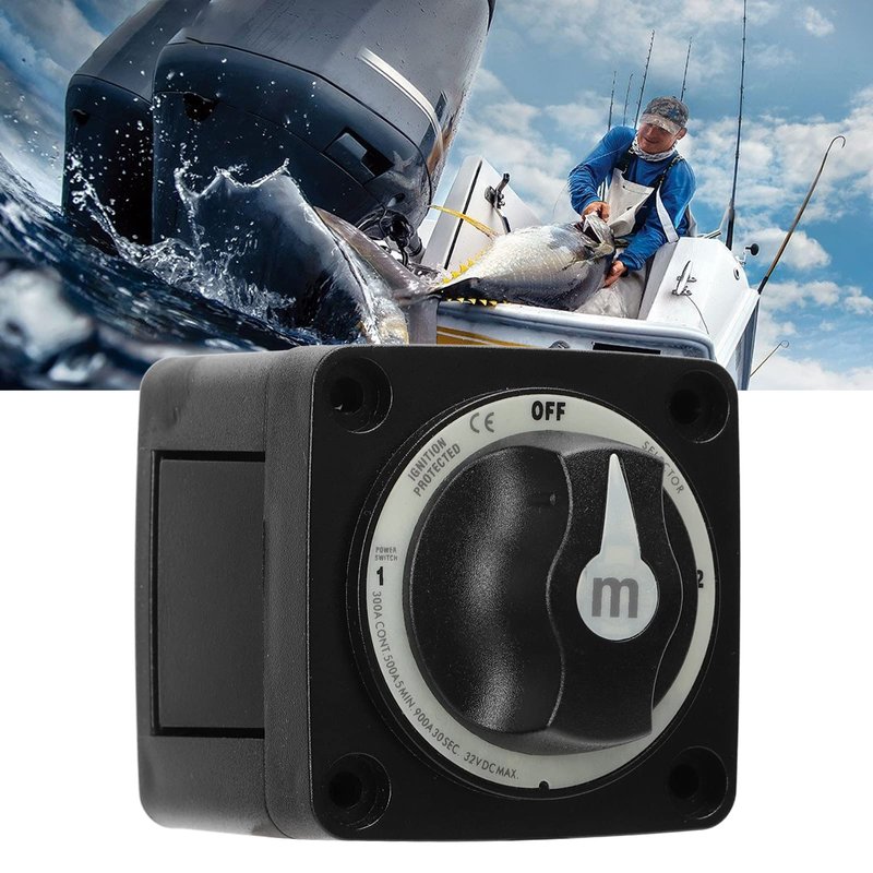 300A Battery Selector Switch, 3 Position Marine Battery Cut Off Switch with IP66, Heavy Duty for Boat RV Car Truck
